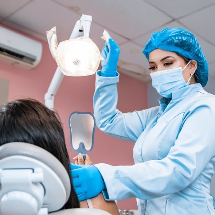 Caring dental professional at work